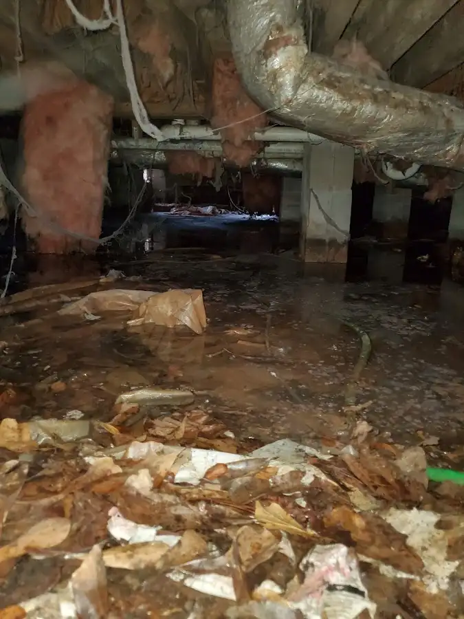 Crawl space flood assessment for Commercial Water Damage Restoration in Lyon